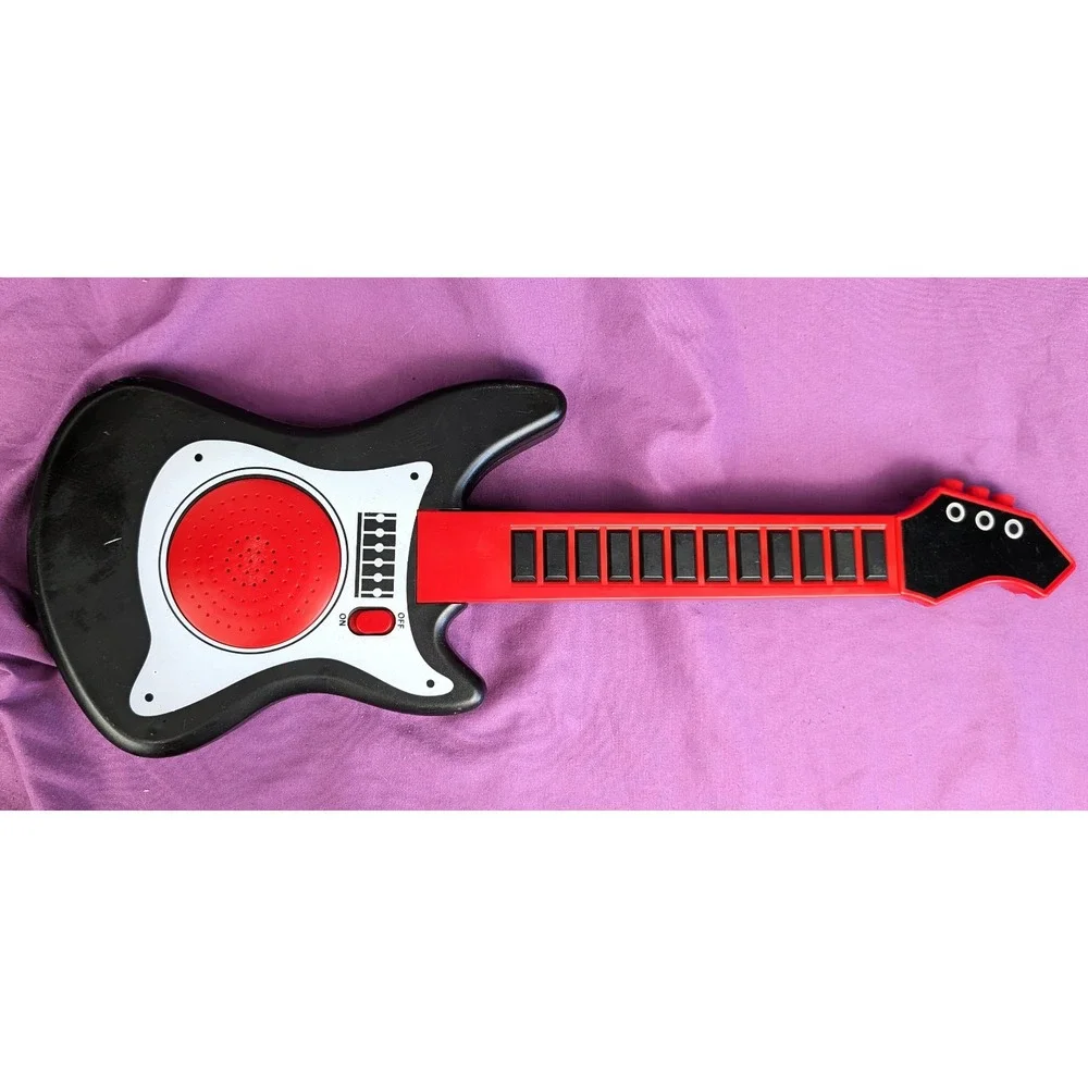 Kids Guiter 12 Musical Demo Buttons 3 To 6 Years Toy Box Black Red Working 20